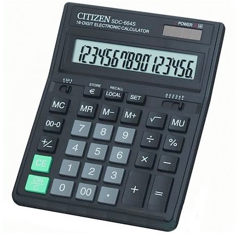 Калькулятор CITIZEN SDC-664S 16разр ОРИГИНАЛ - канцтовары в Минске